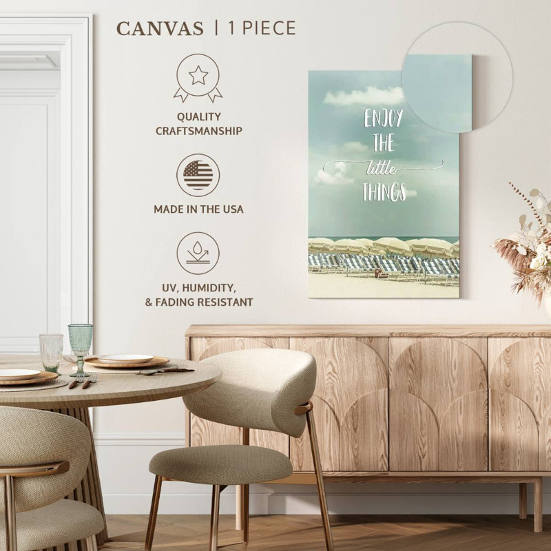 Enjoy The Little Things Beachscape, H 24 po x l 16 po