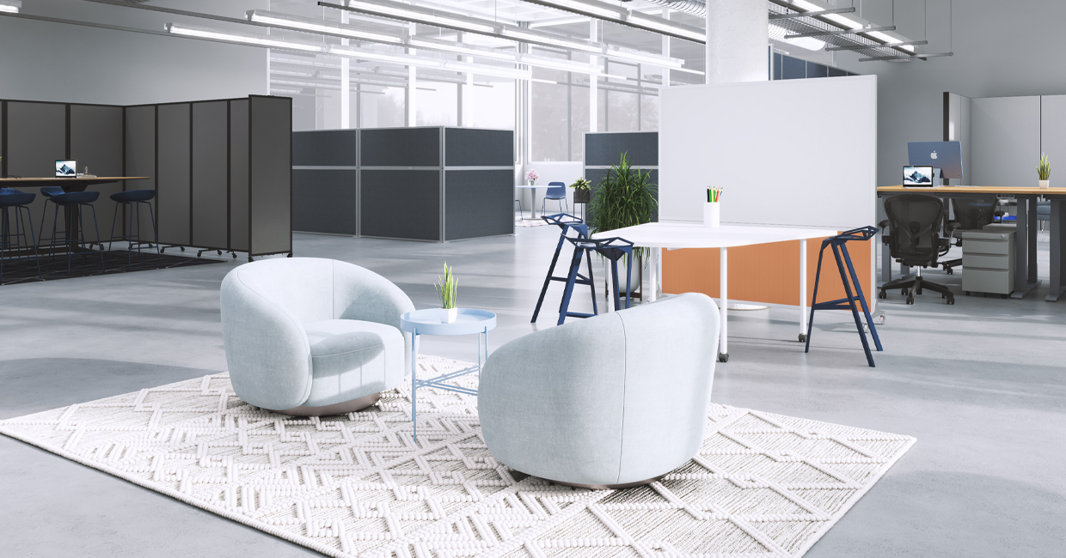 At Versare, we provide acoustic panels, room dividers and partition walls that you can reconfigure!