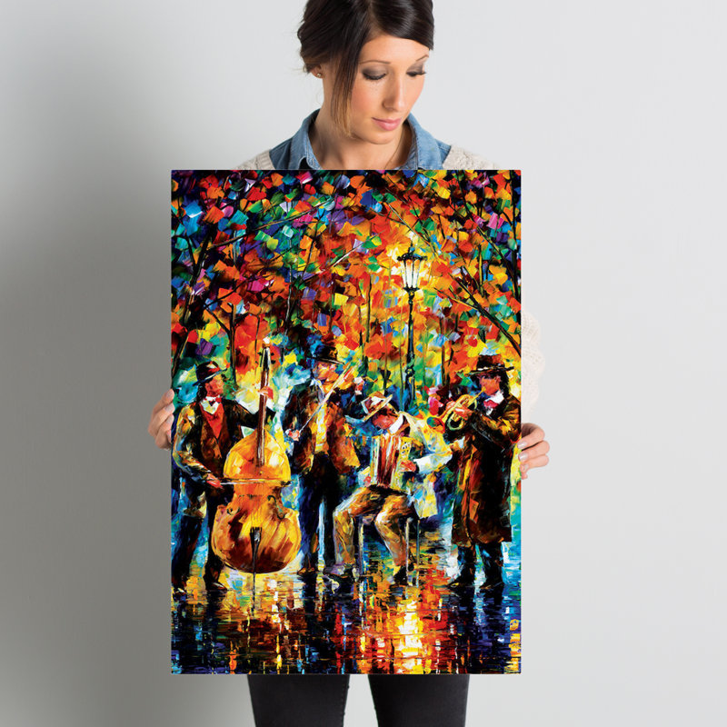 " Glowing Music " by Leonid Afremov, 26" H x 18" W x 1.5" D, Wrapped Canvas, No Frame