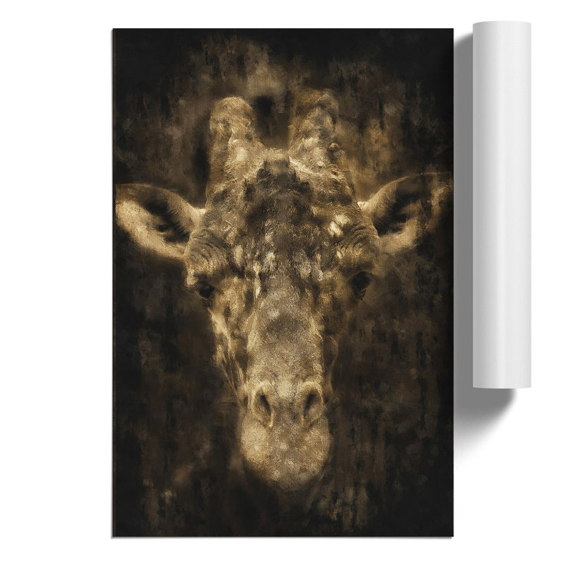 Giraffe Painting - Frameless Print, 30cm H x 21cm W x 0.1cm D