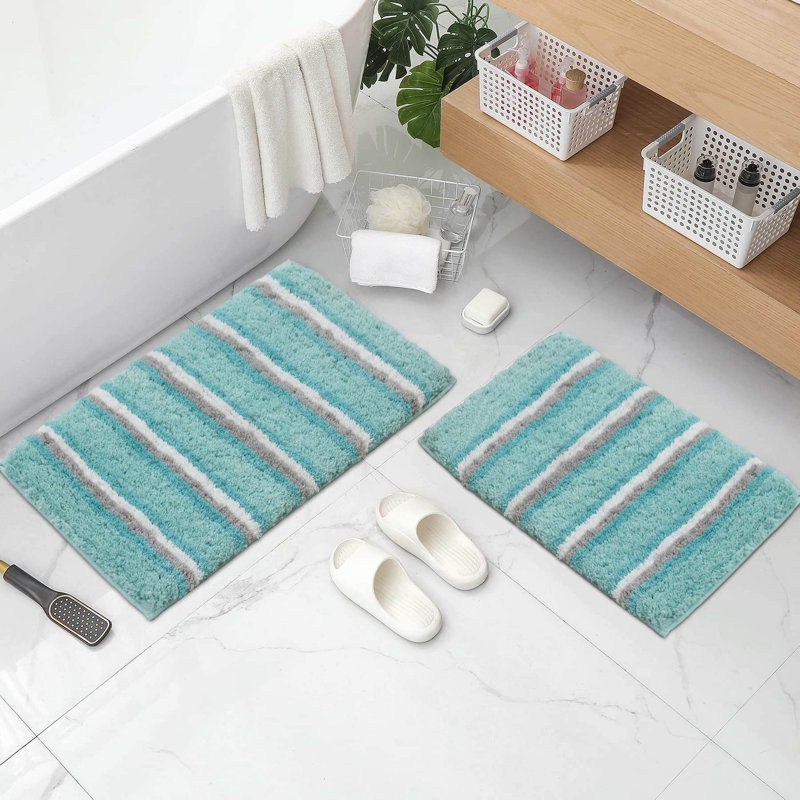 Amyr Non-Slip Bath Rug, Aqua