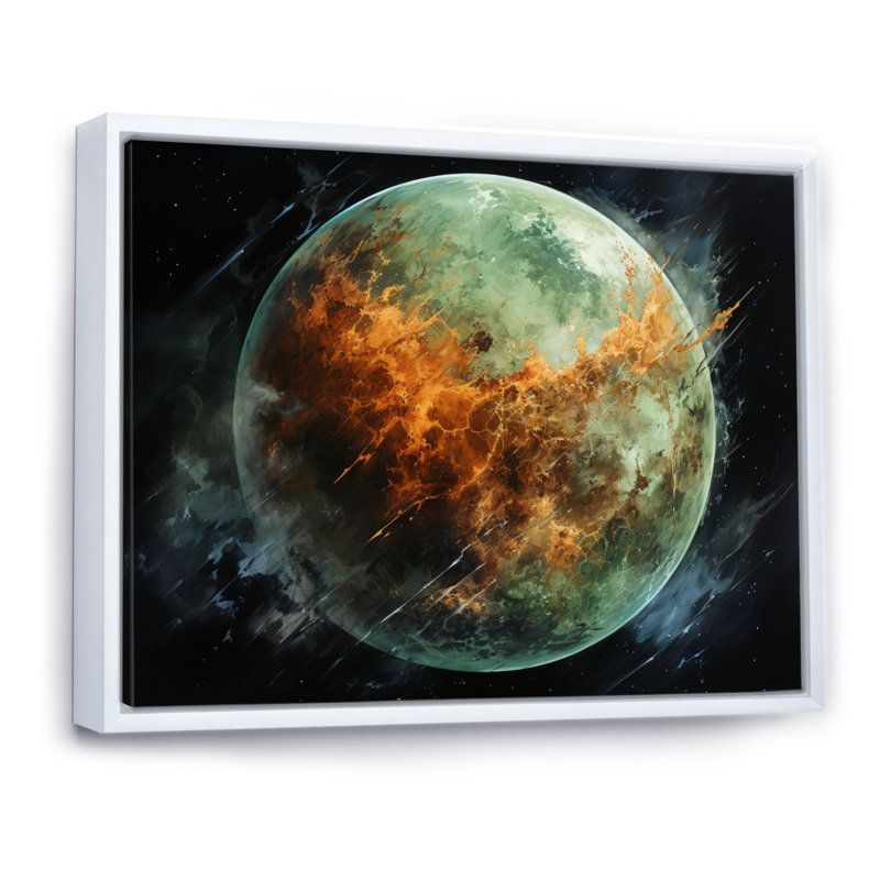 " Orange Misty Earthen ", 16" H x 32" W x 1" D, White Floater Framed