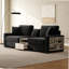 Canapé modulaire en chenille 95,7 po avec accoudoirs de rangement et console centrale pour le salon-129584058