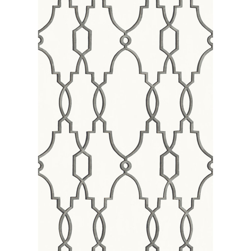 Parterre Geometric Wallpaper Roll, Charcoal