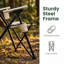 Chaise de camping pliante avec 3 positions inclinables, chaise de jardin portative rembourrée avec dossier haut et appui-tête