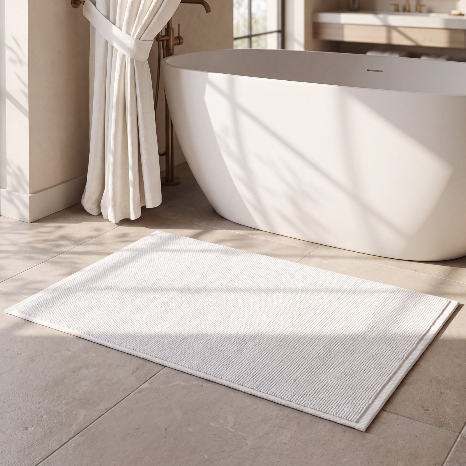 Cloud Loom Organic Cotton Bath Mat, 32" L x 19" W, Alpine White