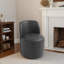 Chaise d'appoint rembourrée en similicuir noir moderne-1393407436