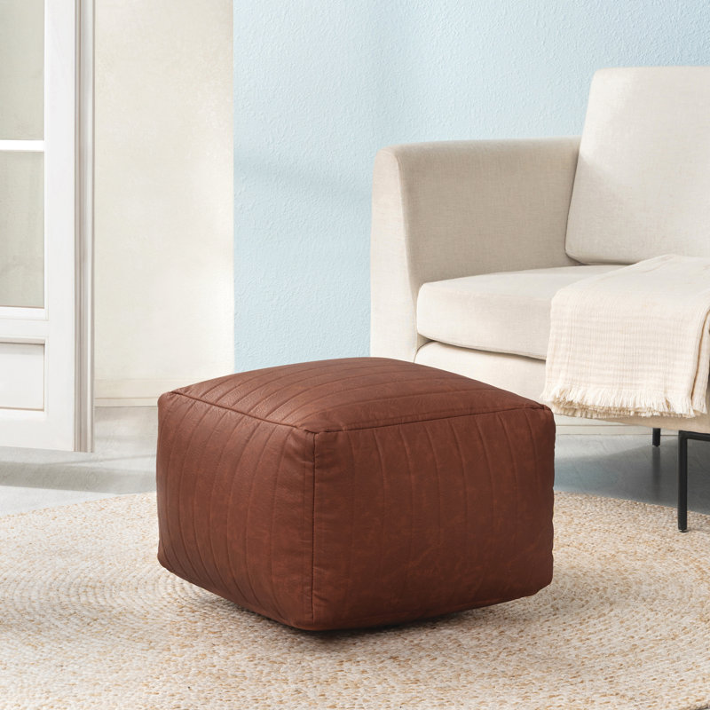 Repose-pieds rembourré 16 po Adelene Florence, Cognac