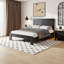 Structure de lit plateforme en bois noir foncé pour grand lit - sans bruit, sans sommier, outil d'assemblage facile et grand rangement sous le lit-1085524701-1084822833