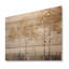 Minimalisme Golden Trees Tranquility - arbres, art mural sur bois de pin naturel-101408900