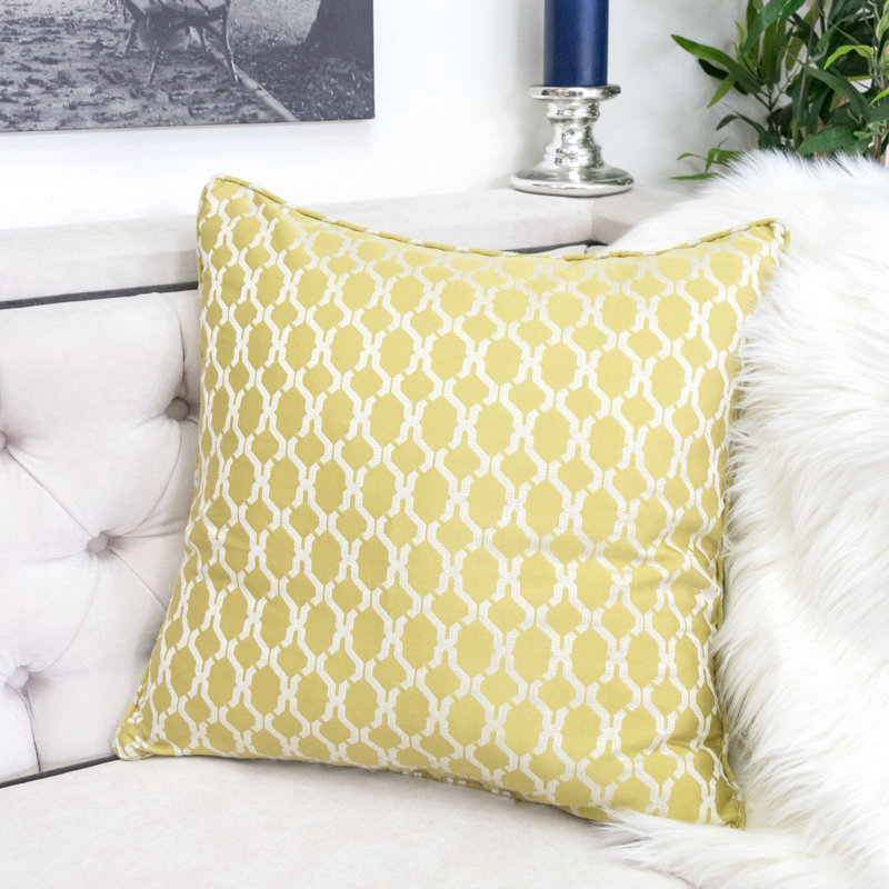 Amelise Geometric Throw Pillow, Green