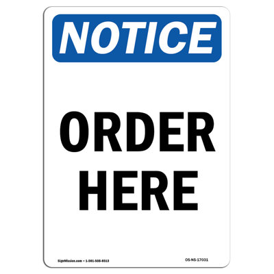 Order Here Notice Decal