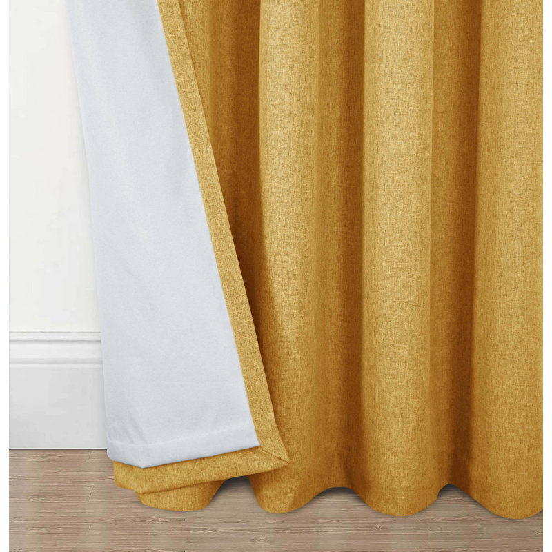 Kareesha Blackout Curtain Pair, 114 W x 137 D cm, Ochre