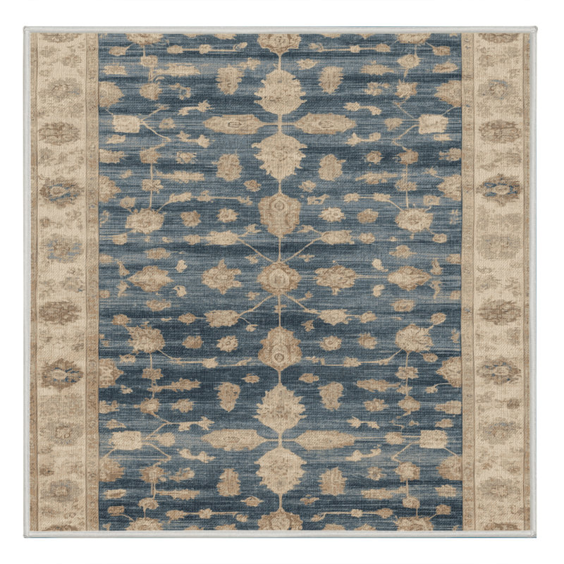 Tapis beige surteint lavable à la machine, Carré 5 pi