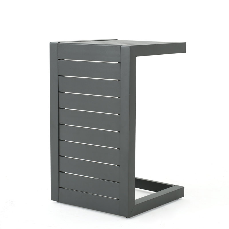 CAPE CORAL ALU C-SHAPED TABLE GREY, Gray