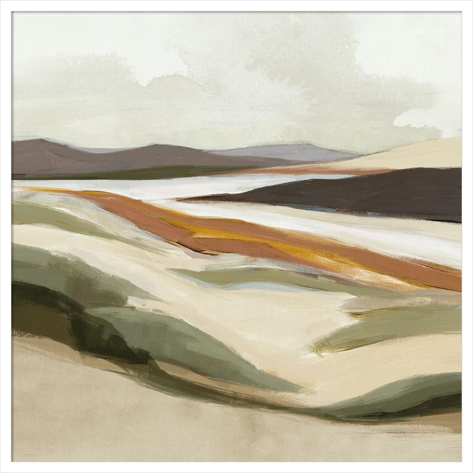 Fast Land Print by Jacob q, White, 33" H x 33" W