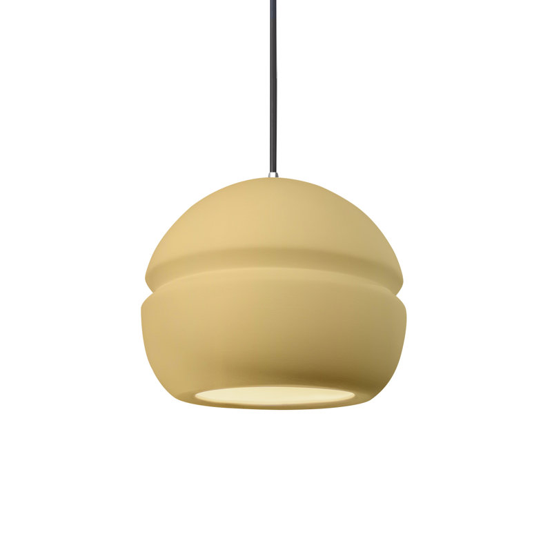 Luminaire suspendu à 1 lumière Logan, Chrome poli, Jaune atténué