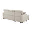 Canapé modulaire 76,5 po en mélange de lin avec lit escamotable et rangement pour chaise longue-1879074765