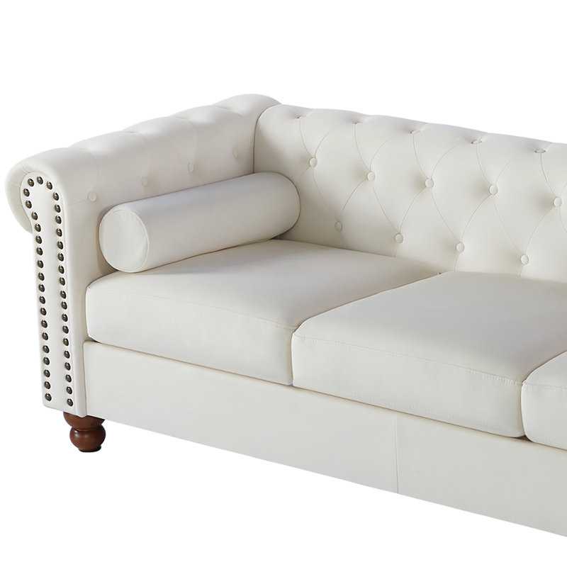 Jumal 80'' Velvet Sofa, Cream