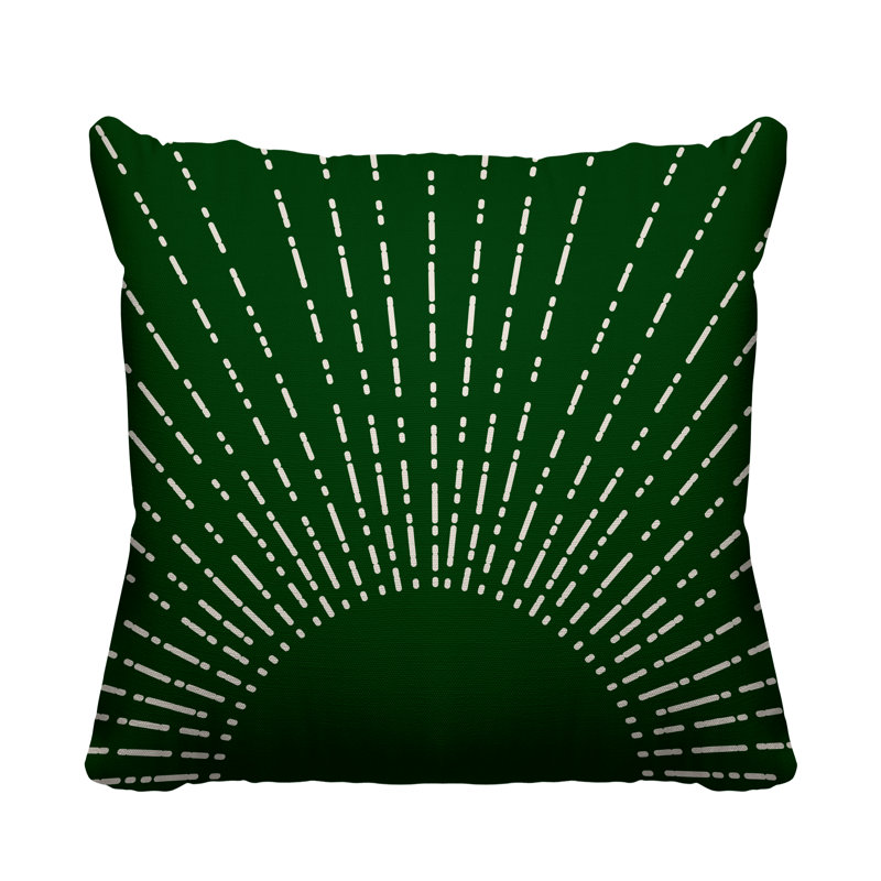 Coussin intérieur / extérieur Sunny Boho Starbusrt, L 15 po x H 15 po, Vert