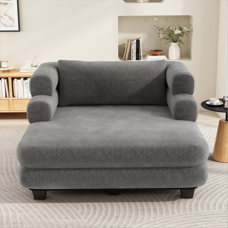Chaise longue rembourrée avec accoudoirs pour le salon, la chambre à coucher