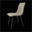 Ensemble de salle à manger Mid-Century 5 pièces avec table en bois aggloméré et chaises en lin, base en métal moderne pour espaces compacts-456040854
