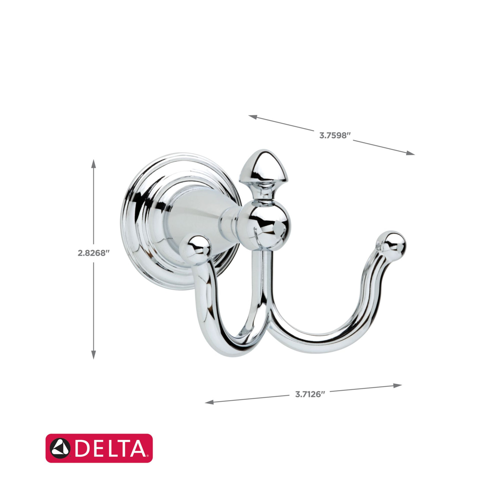 Victorian Wall-Mounted Robe Hook, Chrome