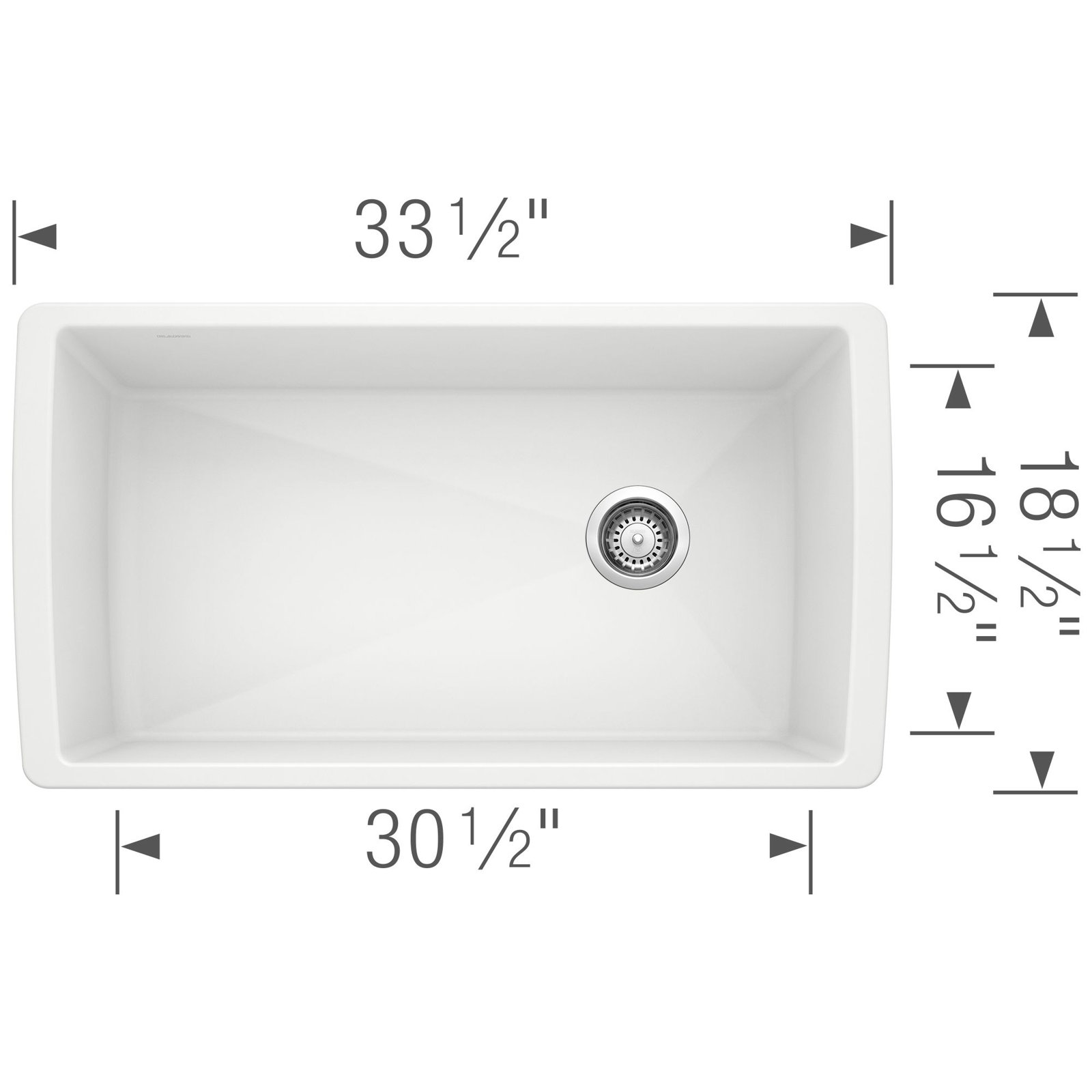 Diamond SILGRANIT 33" Undermount Kitchen Sink, White