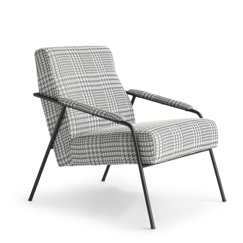 27" Wide Polyester Armchair, Silver Gray/Ivory