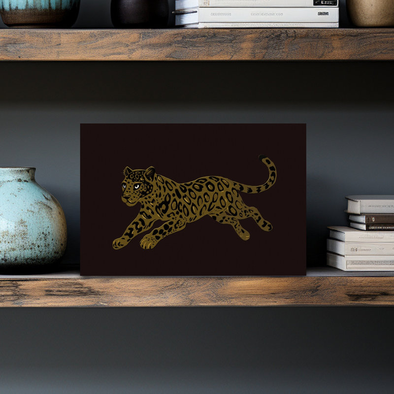 Léopard, art animalier africain abstrait, art mural contemporain, H 18 po x l 12 po