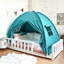Tente de lit double bleue, tente de couchage intérieure respirante et sensorielle, tente occultante pour espace privé pour enfants-136278383