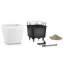 Pot à fleurs carré en plastique Quadro LS 21 avec indicateur de niveau d'eau pour l'intérieur et l'extérieur, blanc brillant