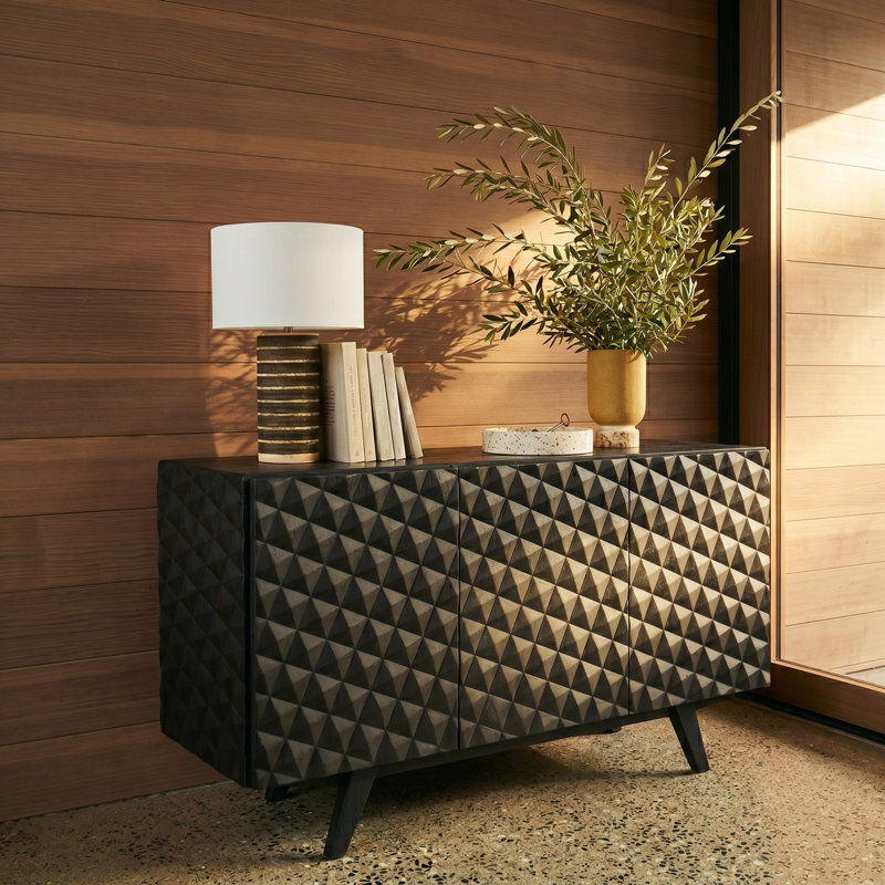  Buffet en bois massif Sapa, Burnt Black