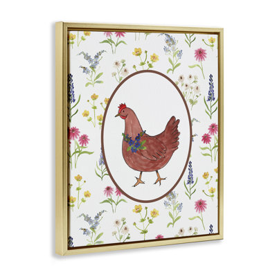 Cadre flottant Farm Friends Rooster & Herbs, design par Nina Jacobs