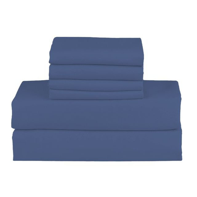 Hotel Luxurious Bamboo Blend Deep Pockets Breathable Cooling Bed Sheet Set 2000 Series, Cal.King Sheet Set + 4 Pillowcases