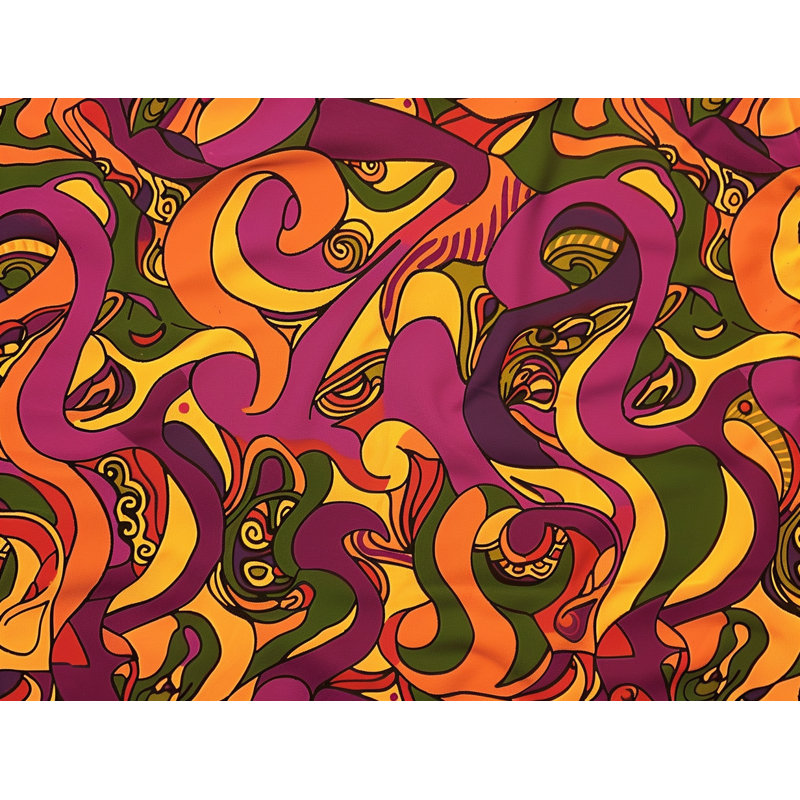 Tapis de bain psychédélique abstrait pour salle de bain, L 17 po x L 24 po