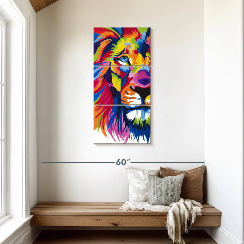 Portrait d'un demi-lion, H 44 po x l 21 po