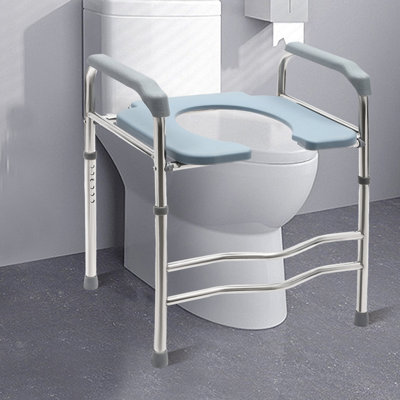 Siège de toilette surélevé réglable avec coussin