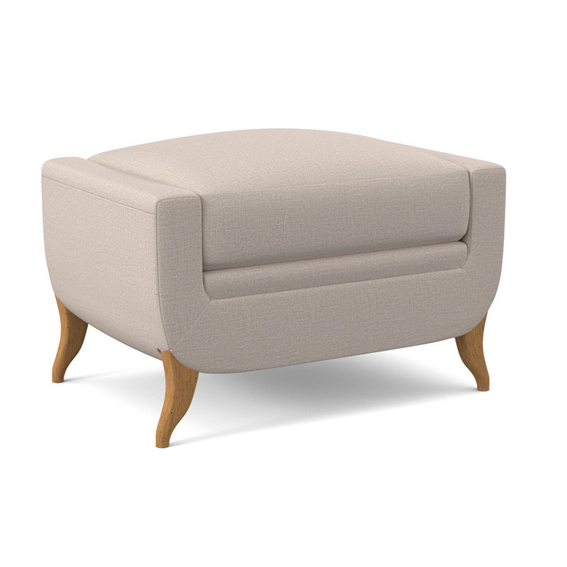 Armstrong Upholstered Ottoman, Amber, Elise Linen