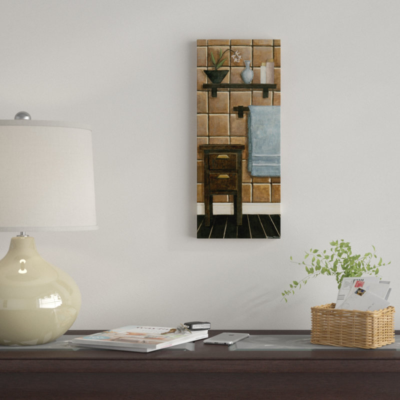 « modern bain panel iv », reproduction de peinture à l’acrylique sur toile tendue, H 19 po x l 8 po x P 2 po