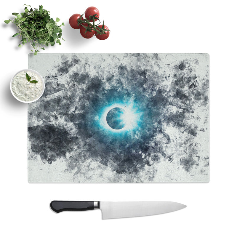 Tempered Glass the Moon Passing the Sun Chopping Board, 20 cm x 28.5 cm