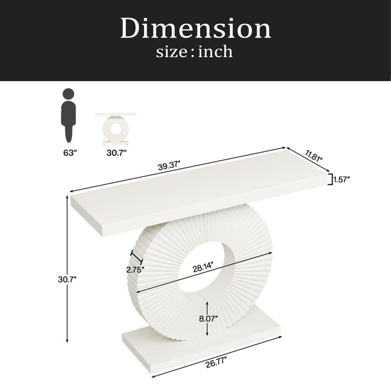 Elegant Entryway Table,Sturdy Hall Table,Versatile Console Table, White