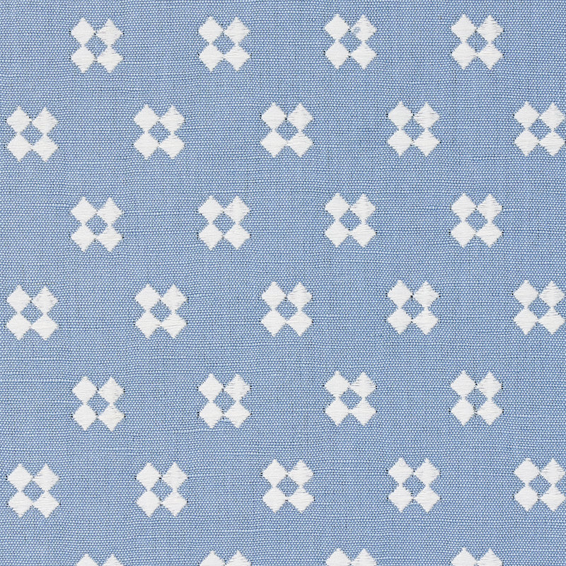 Thandie Embroidery Fabric, Ivory/Chambray