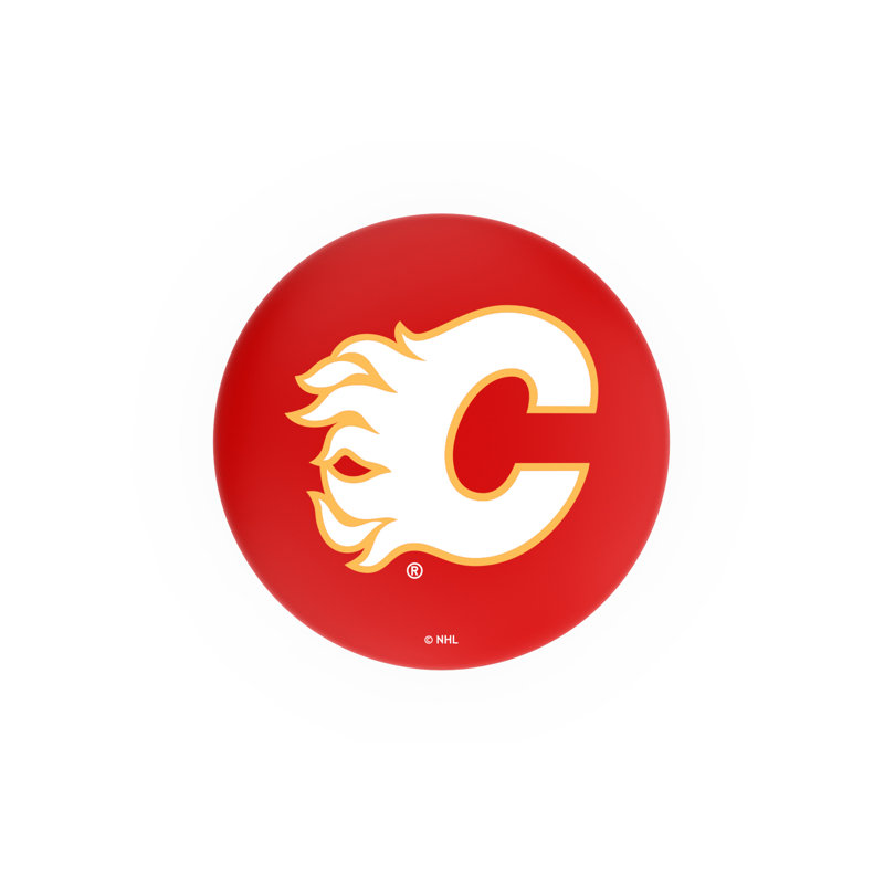 NHL 25" Swivel Bar Stool with Cushion, Calgary Flames, 25"