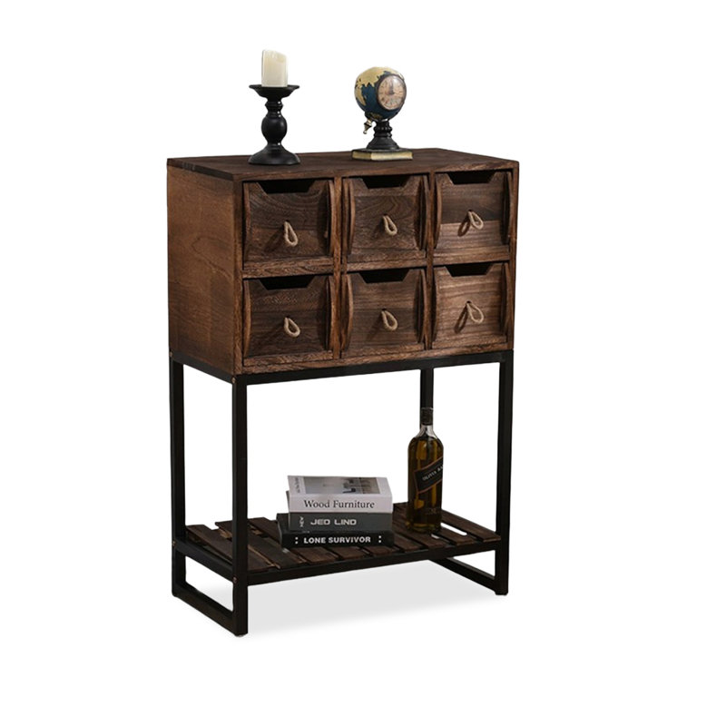 Console rectangulaire en bois manufacturé brun massif