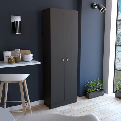 Armoire à rangement multiple H 71 po, deux portes, cinq tablettes internes