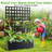 Metal Raised Garden Bed with Trellis, Galvanized Planter Box Privacy Screen for Climbing Plants & Vegetables-1212235353