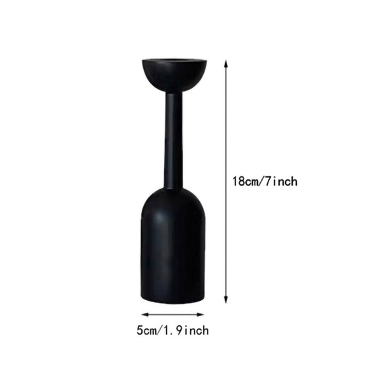 Décoration d'Halloween : bougeoirs vintage en fer noir, bougeoirs gothiques coniques avec fini mat, support en métal robuste pour centre de table d'Halloween