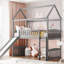 Lit mezzanine simple avec glissade, lit maison avec glissade-1375374053