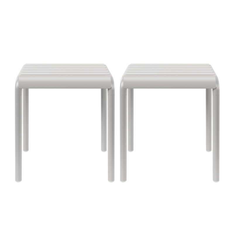 Square Outdoor Side Table, Gray